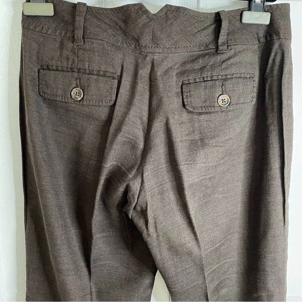 Banana Republic Linen blend Brown pants Stretch Comfy Office Casual Straight leg